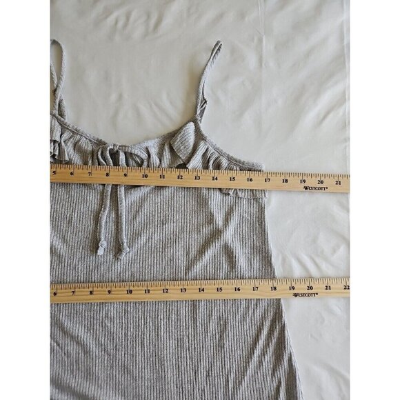Anthropologie Maronie  Sundress Womens M Gray Ruffled Top Spaghetti Straps Short - Picture 7 of 12